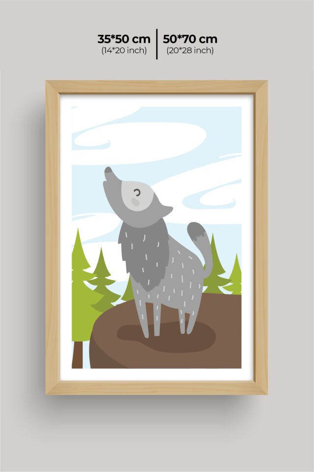 UV Baskılı Çocuk Odası 3'lü Ahşap MDF Tablo Seti - V10 Ahşap - 35x50 cm