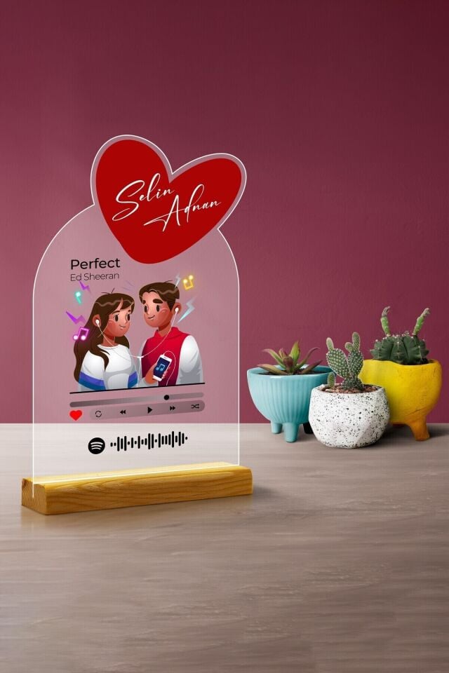 Özelleştirilebilir Sevgililer Günü, Doğum Günü, Yıldönümüne Özel Hediye Şeffaf Pleksi Seti