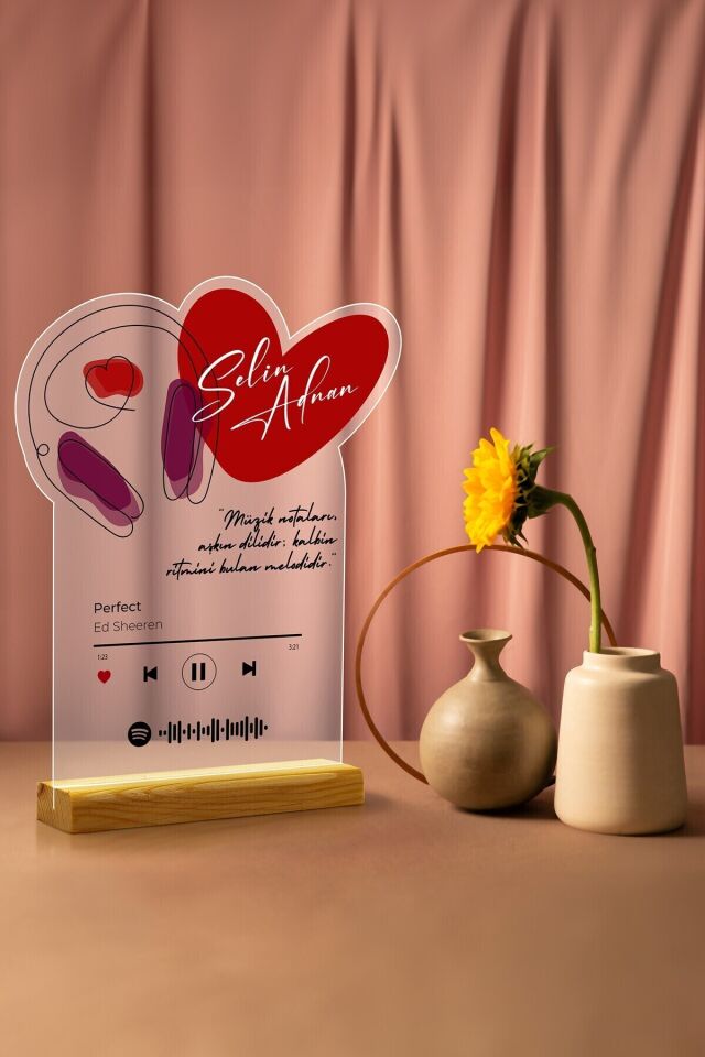 Özelleştirilebilir Sevgililer Günü, Doğum Günü, Yıldönümüne Özel Mesajlı Hediye Şeffaf Pleksi Seti