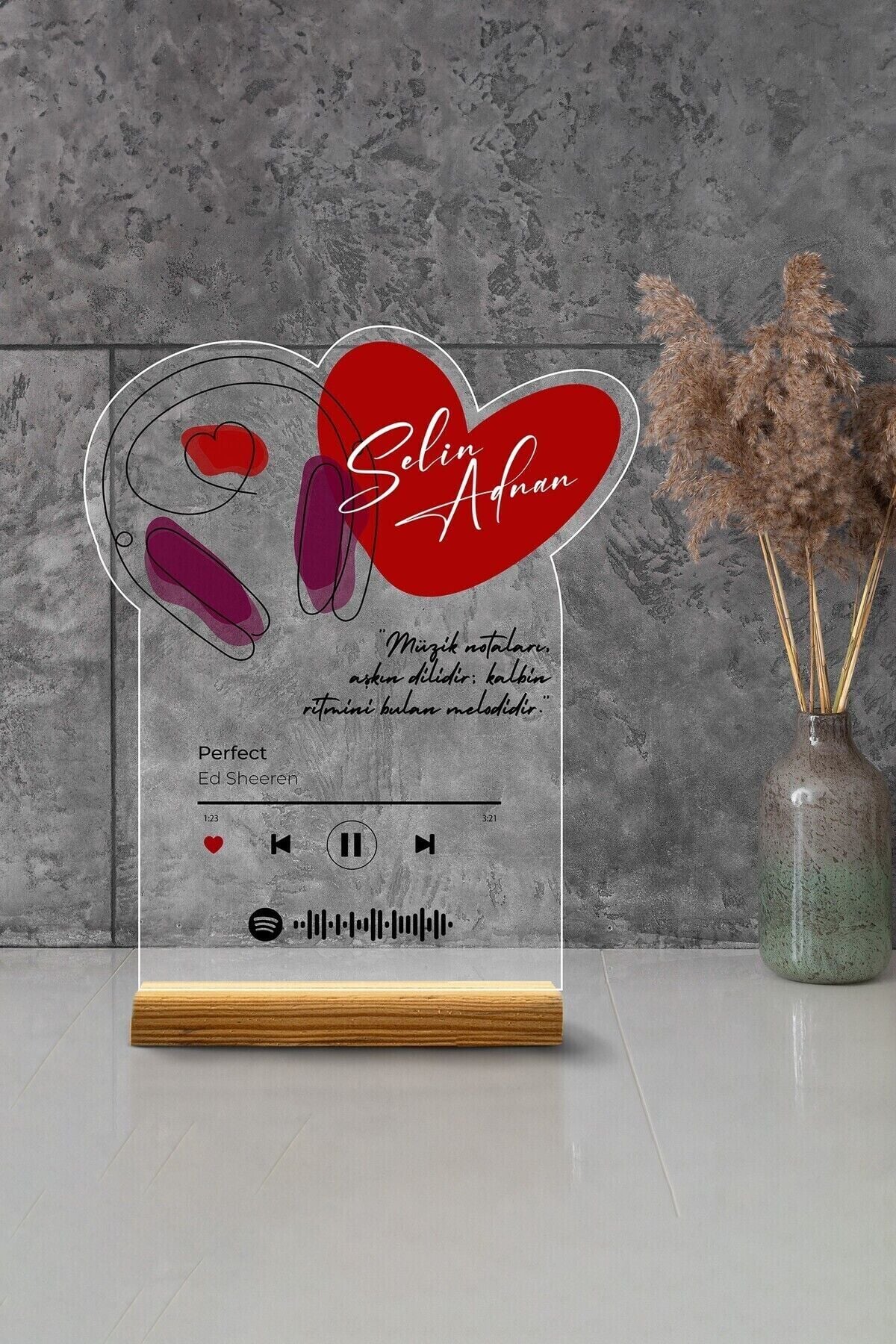 Özelleştirilebilir Sevgililer Günü, Doğum Günü, Yıldönümüne Özel Mesajlı Hediye Şeffaf Pleksi Seti