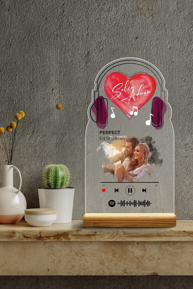 Özelleştirilebilir Sevgililer Günü, Doğum Günü, Yıldönümüne Özel Fotoğraflı Şeffaf Pleksi Seti