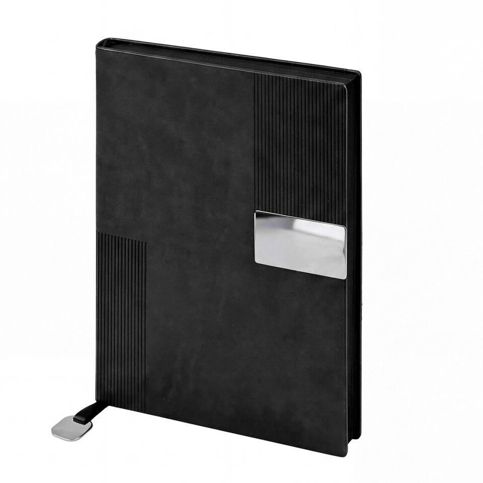 KUĞULU SİYAH TARİHSİZ DEFTER Gri - 15x21 CM