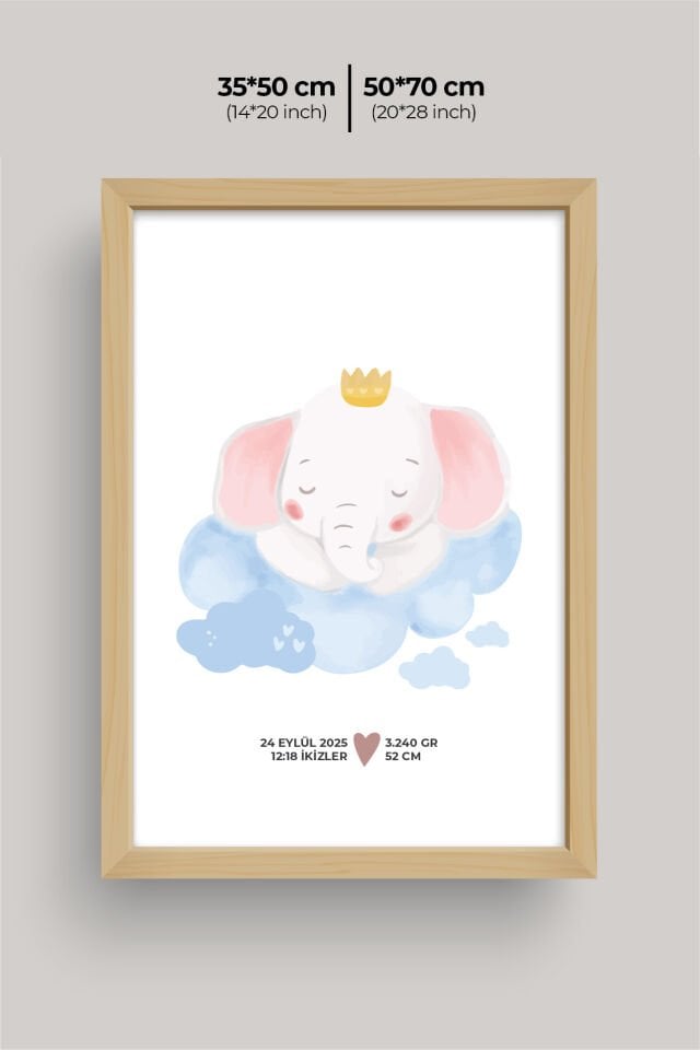 UV Baskılı Çocuk Odası 3'lü Ahşap MDF Tablo Seti - V14 Ahşap - 50x70 cm
