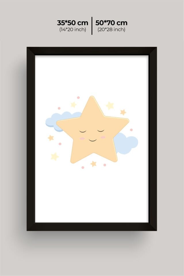 UV Baskılı Çocuk Odası 3'lü Ahşap MDF Tablo Seti - V15 Siyah - 35x50 cm