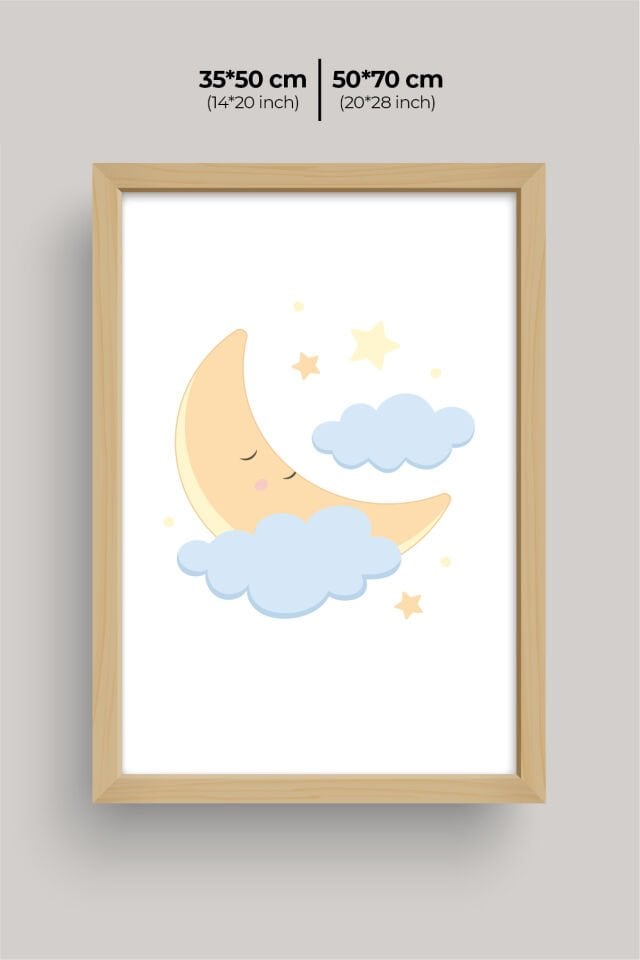 UV Baskılı Çocuk Odası 3'lü Ahşap MDF Tablo Seti - V15 Ahşap - 35x50 cm