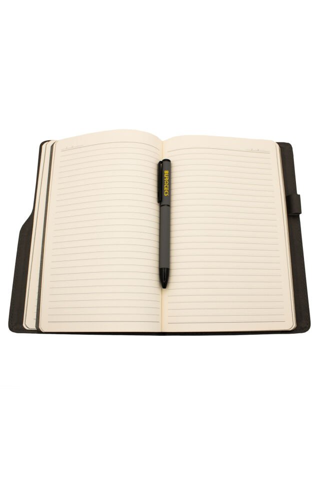 Kurumsal Firmalara Özel Baskılı Özelleştirilebilir, 10'lu Deri Defter ve Metal Kalem Seti