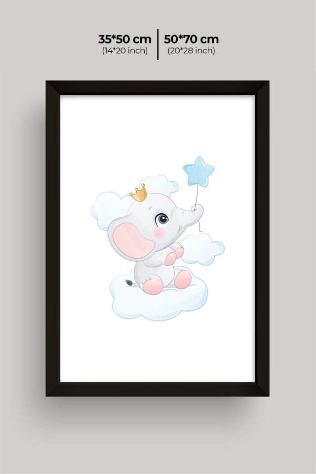 UV Baskılı Çocuk Odası 3'lü Ahşap MDF Tablo Seti - V17 Siyah - 35x50 cm