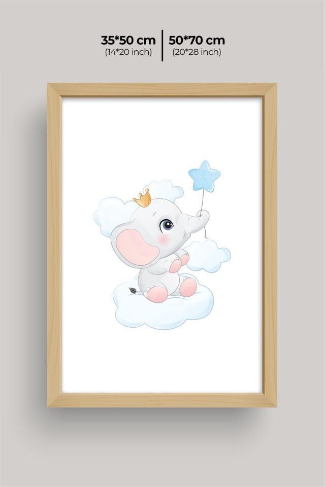 UV Baskılı Çocuk Odası 3'lü Ahşap MDF Tablo Seti - V17 Ahşap - 50x70 cm