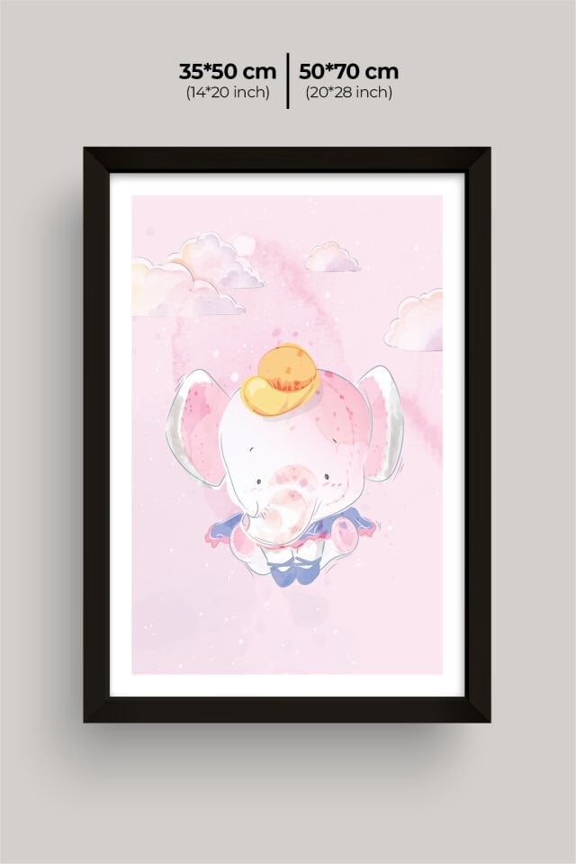 UV Baskılı Çocuk Odası 3'lü Ahşap MDF Tablo Seti - V19 50x70 cm - Siyah