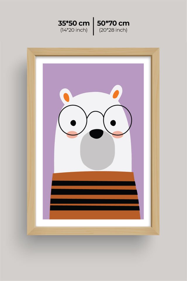 UV Baskılı Çocuk Odası 3'lü Ahşap MDF Tablo Seti - V21 Ahşap - 35x50 cm