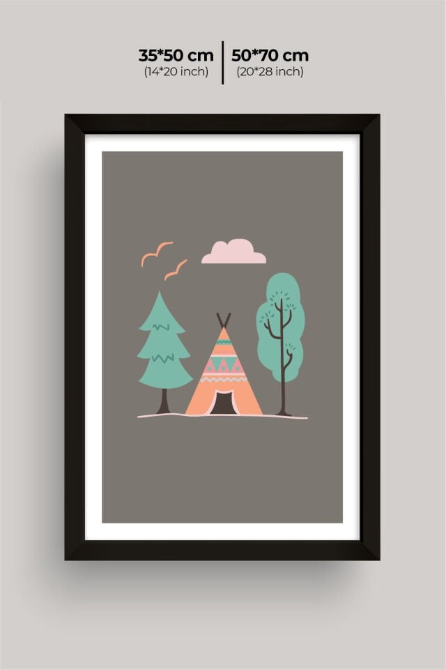 UV Baskılı Çocuk Odası 3'lü Ahşap MDF Tablo Seti - V22 Siyah - 35x50 cm