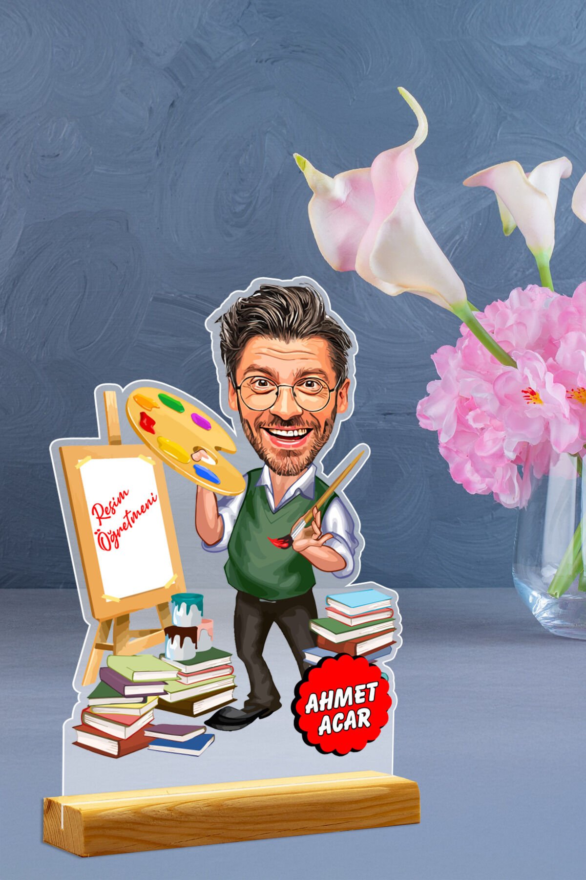 Öğretmenler Günü’ne Özel Hediye Karikatür Pleksi Seti - Özelleştirilebilir Dekoratif Pleksi Bay