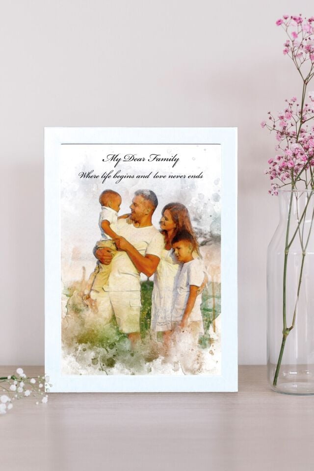 Özelleştirilebilir 30x40 cm Fotoğraf Çerçevesi ,Kişiye Özel Baskılı Fotoğraf Çerçevesi Renk Opsiyonu Siyah - 30 x 40