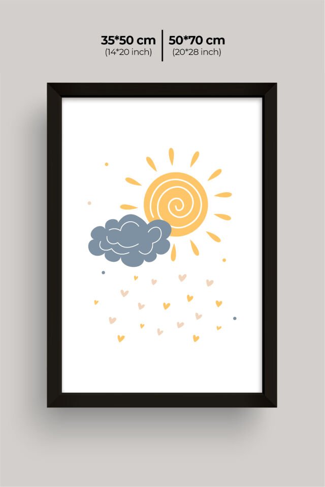 UV Baskılı Çocuk Odası 3'lü Ahşap MDF Tablo Seti - V25 Siyah - 35x50 cm