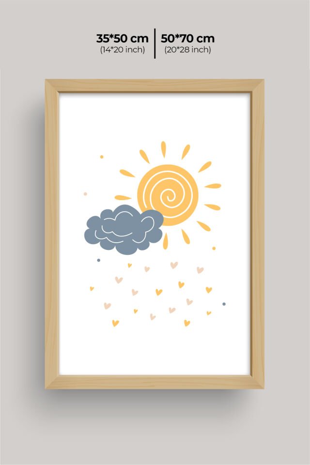 UV Baskılı Çocuk Odası 3'lü Ahşap MDF Tablo Seti - V25 Ahşap - 35x50 cm