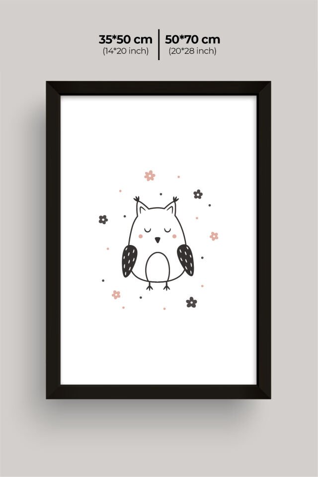 UV Baskılı Çocuk Odası 3'lü Ahşap MDF Tablo Seti - V26 Siyah - 35x50 cm