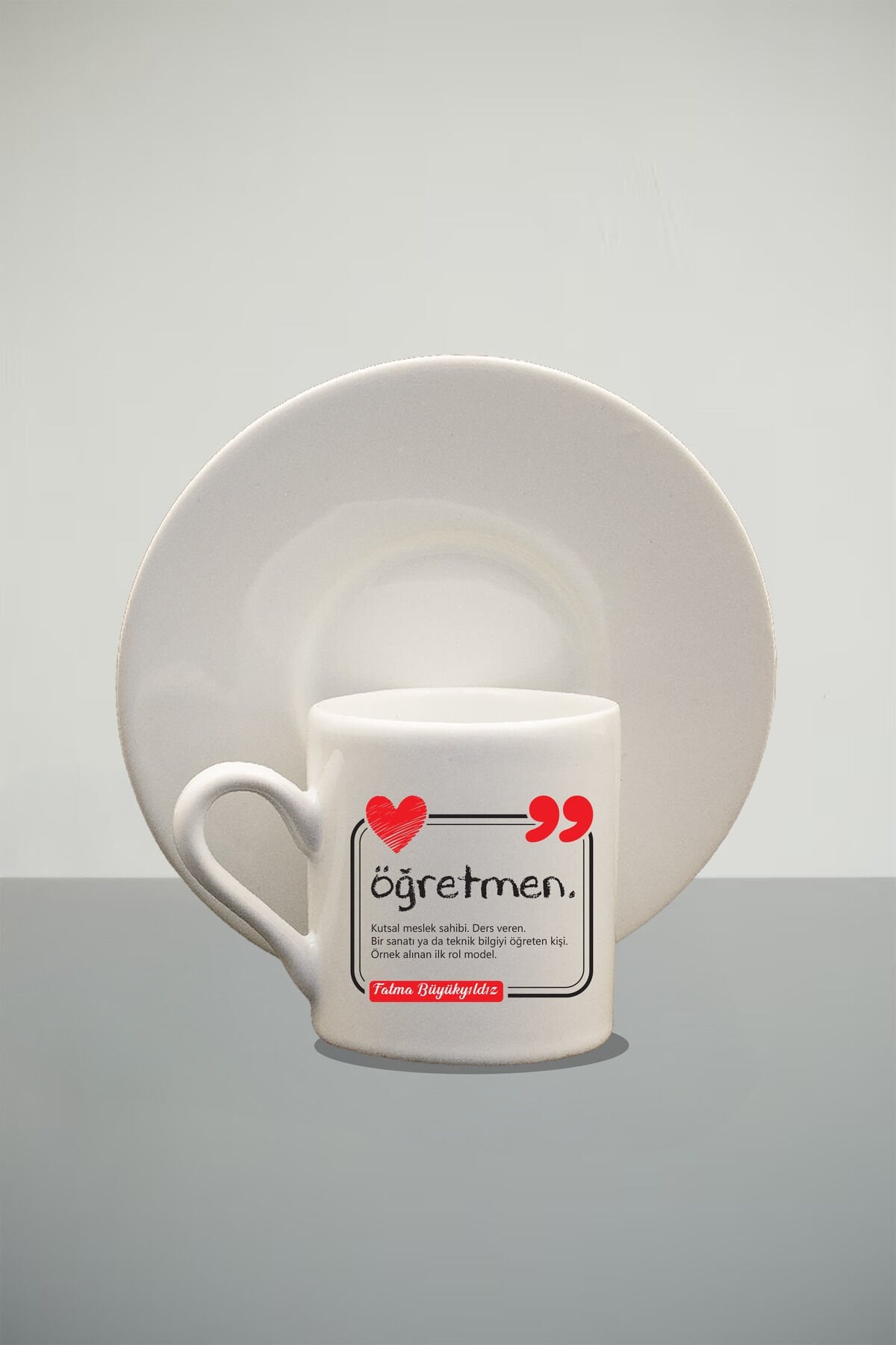 Özelleştirilebilir Öğretmenler Günü Özel Porselen Fincan Takımı , Kişiye Özel Türk Kahvesi Fincanı