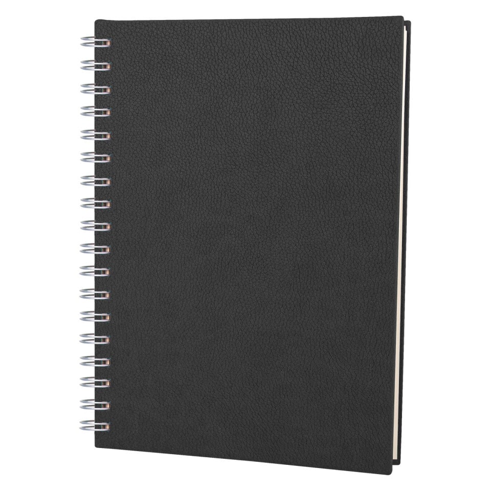 AŞKABAT SİYAH KARELİ TARİHLİ SPİRALLİ AJANDA Kırmızı - 17X24 CM