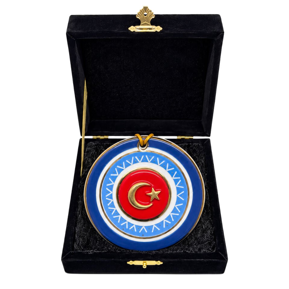 TUĞRA KIRMIZI AYYILDIZ DEKORATİF DUVAR ASKISI Kırmızı