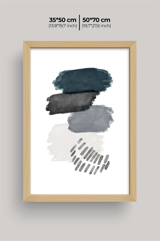 Dekoratif 3’lü  Ahşap Tablo Seti | UV Baskı Çerçeveli Duvar Tablosu V3 35x50 cm - Ahşap