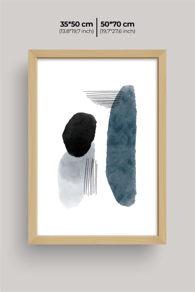 Dekoratif 3’lü  Ahşap Tablo Seti | UV Baskı Çerçeveli Duvar Tablosu V3 35x50 cm - Ahşap