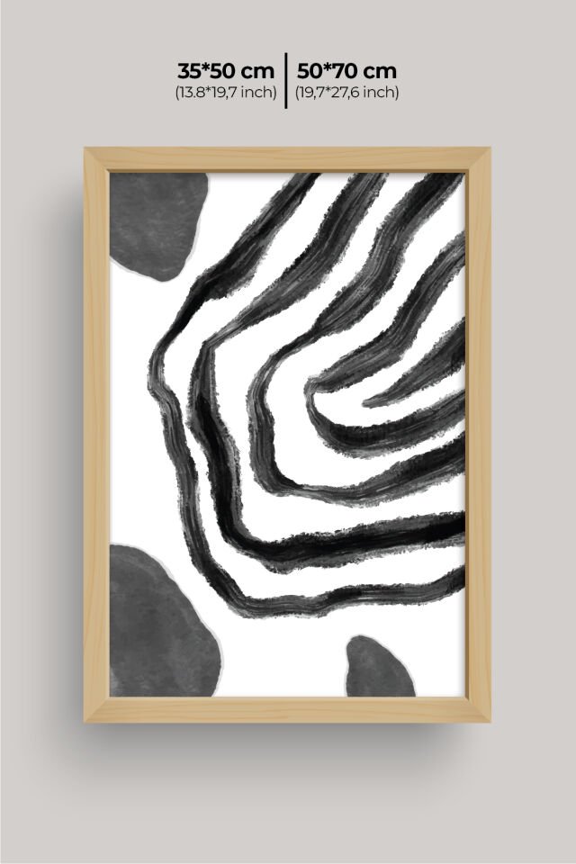 Dekoratif 3’lü  Ahşap Tablo Seti | UV Baskı Çerçeveli Duvar Tablosu V7 35x50 cm - Ahşap