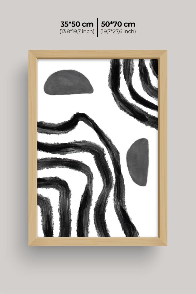 Dekoratif 3’lü  Ahşap Tablo Seti | UV Baskı Çerçeveli Duvar Tablosu V7 35x50 cm - Ahşap