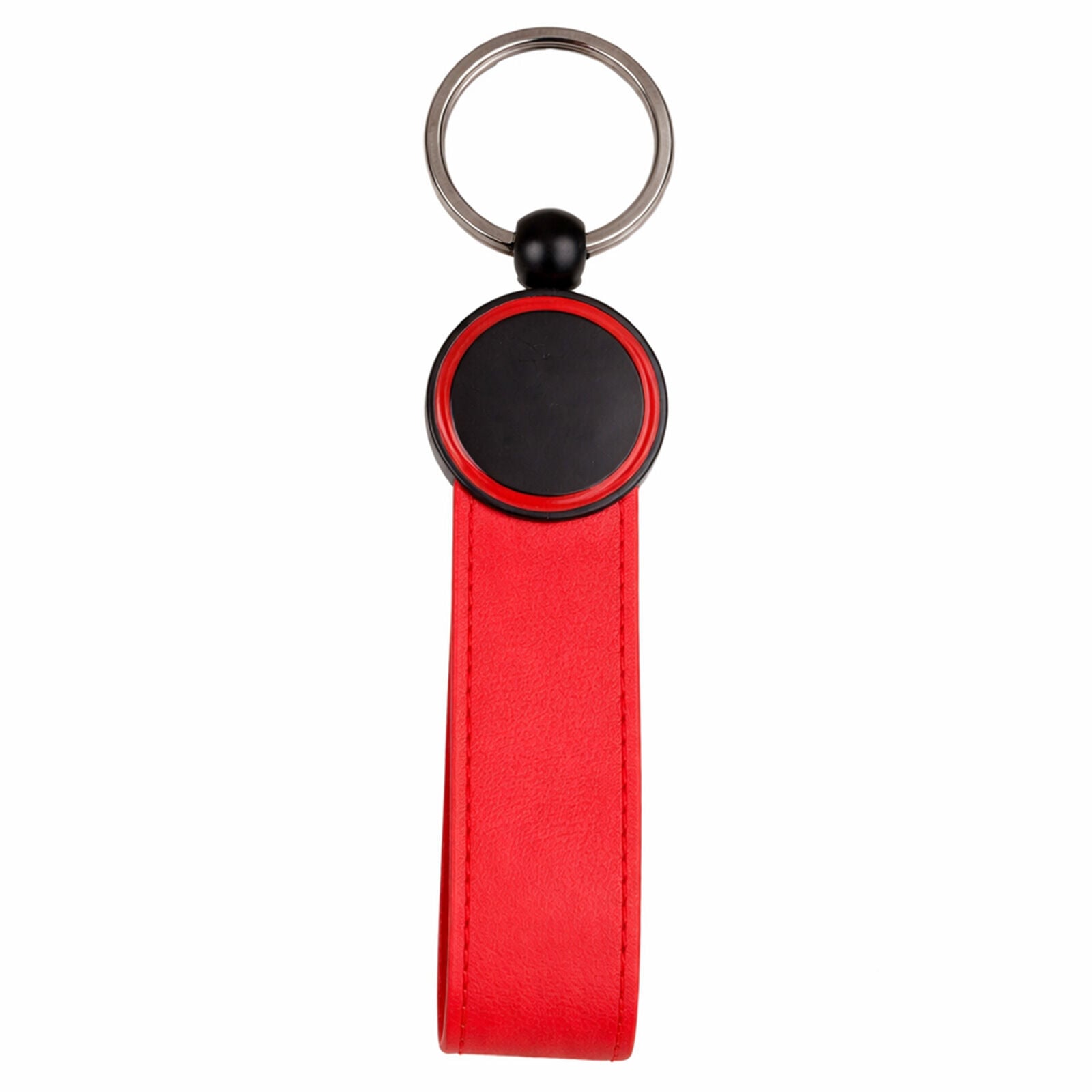 AYDER SİYAH METAL-DERİ ANAHTARLIK Kırmızı