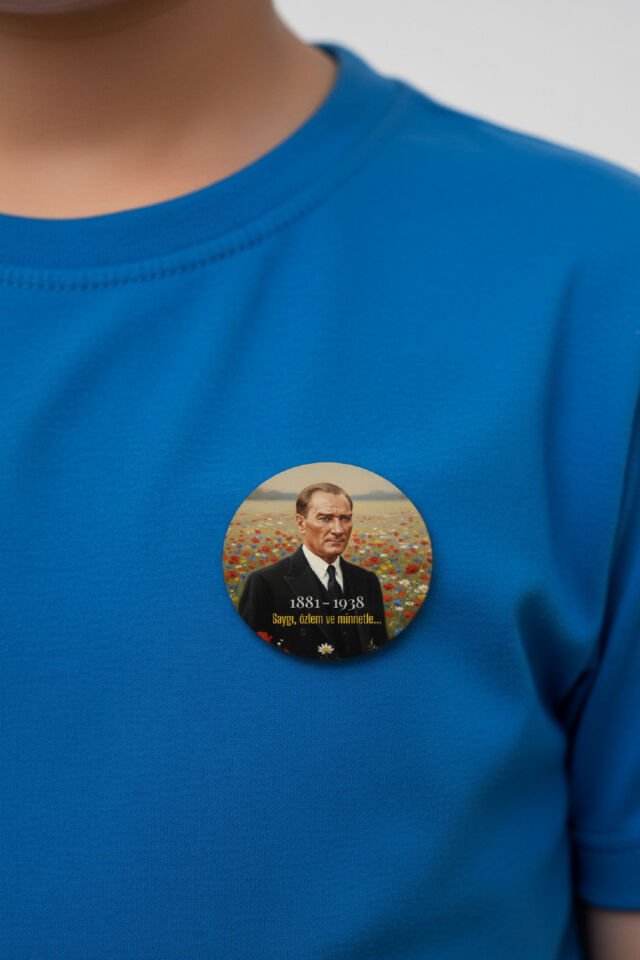 10 Kasım Atatürk Temalı Rozet | Yaka, Göğüs ve Çanta Aksesuarı | Anı ve Hatıra Ürünü