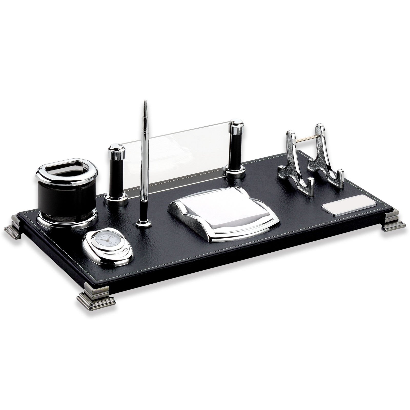 LEFKOŞA SİYAH DERİ MASA SETİ Siyah