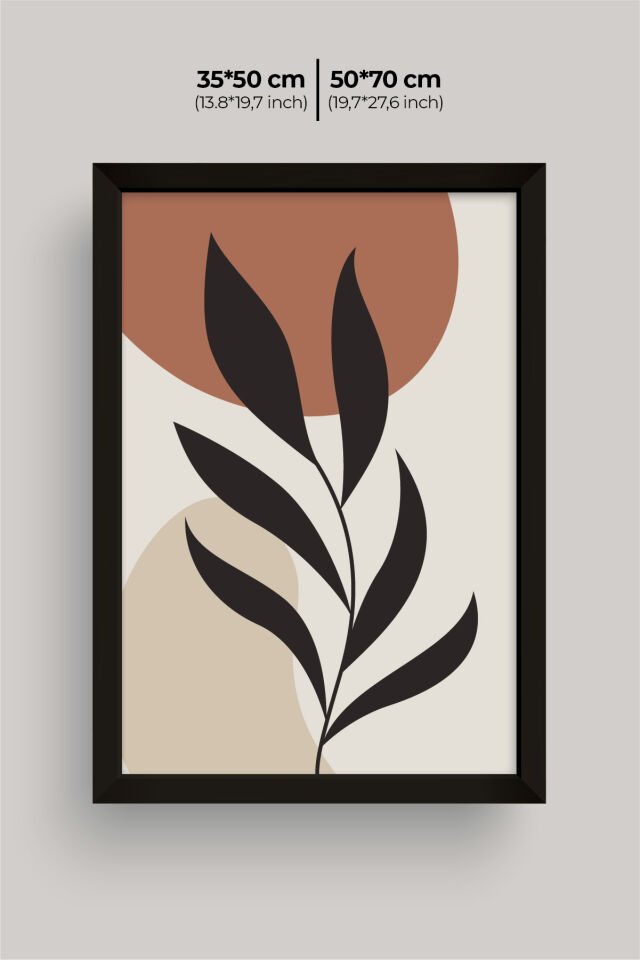 Dekoratif 3’lü  Ahşap Tablo Seti | UV Baskı Çerçeveli Duvar Tablosu V13 50x70 cm - Siyah
