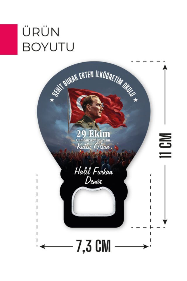 29 Ekim Atatürk Temalı Balon Magnet | Cumhuriyet Bayramı Hediyelik ve Süsleme