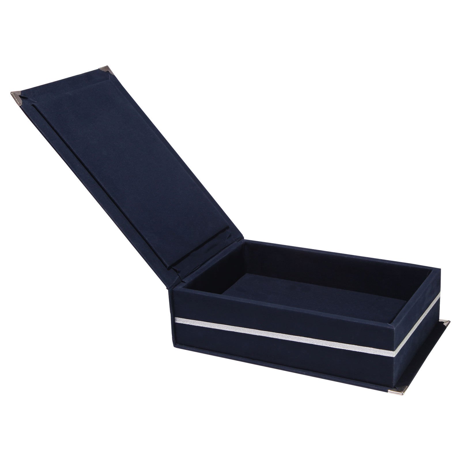 KAŞMİR KIRMIZI KADİFE PLAKET KUTUSU Lacivert - 14X24 CM