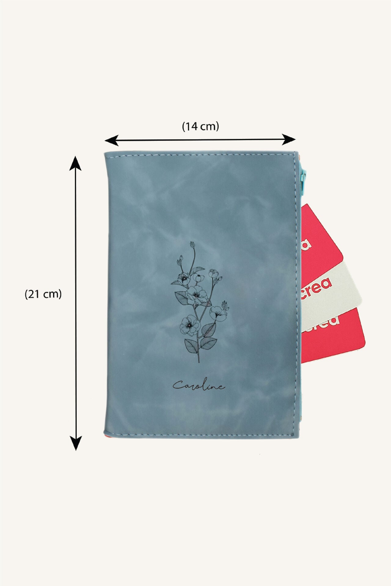 Kişiye Özel Kartlık Bölmeli Defter Cep Alanlı İsimli Baskılı Defter ve Kalem Seti Mavi