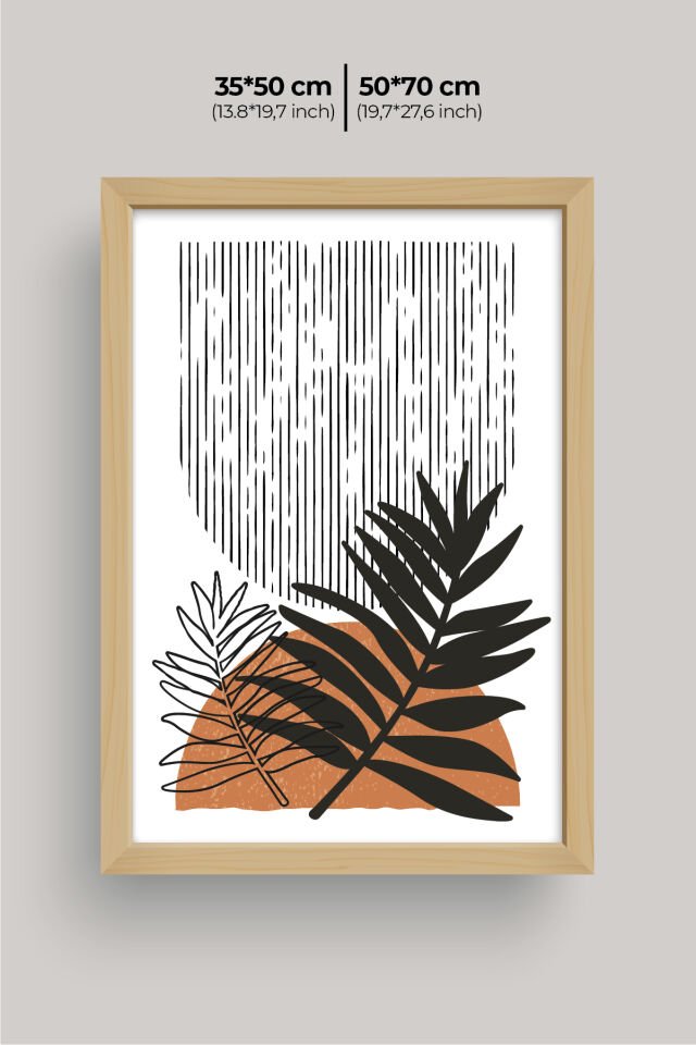 Dekoratif 3’lü  Ahşap Tablo Seti | UV Baskı Çerçeveli Duvar Tablosu V16 50x70 cm - Ahşap