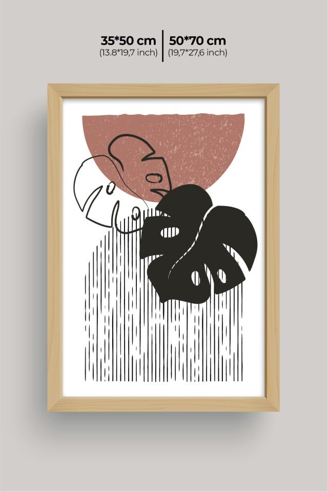 Dekoratif 3’lü  Ahşap Tablo Seti | UV Baskı Çerçeveli Duvar Tablosu V16 50x70 cm - Ahşap