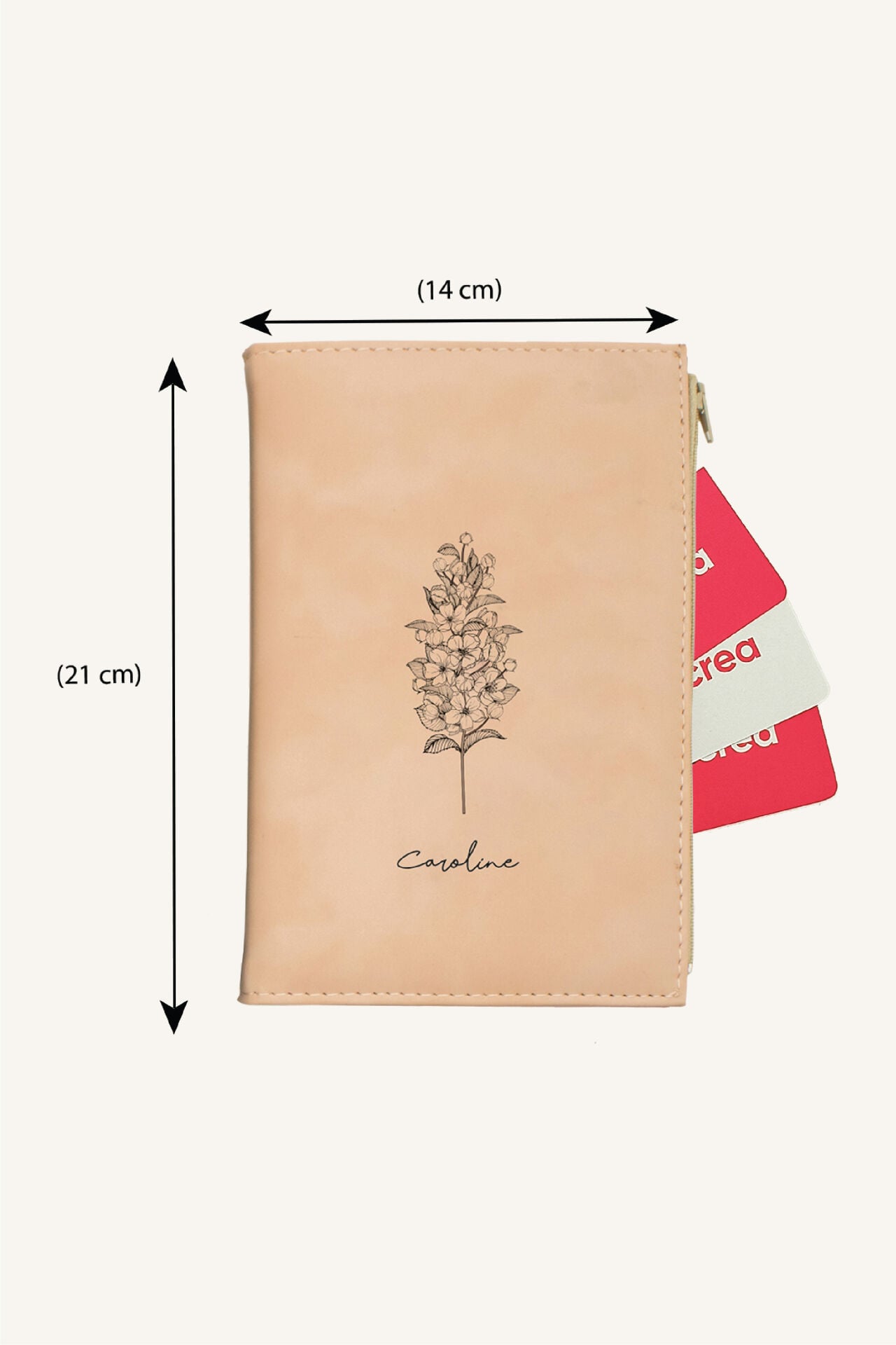Kişiye Özel Kartlık Bölmeli Defter Cep Alanlı İsimli Baskılı Defter ve Kalem Seti Gül Kurusu