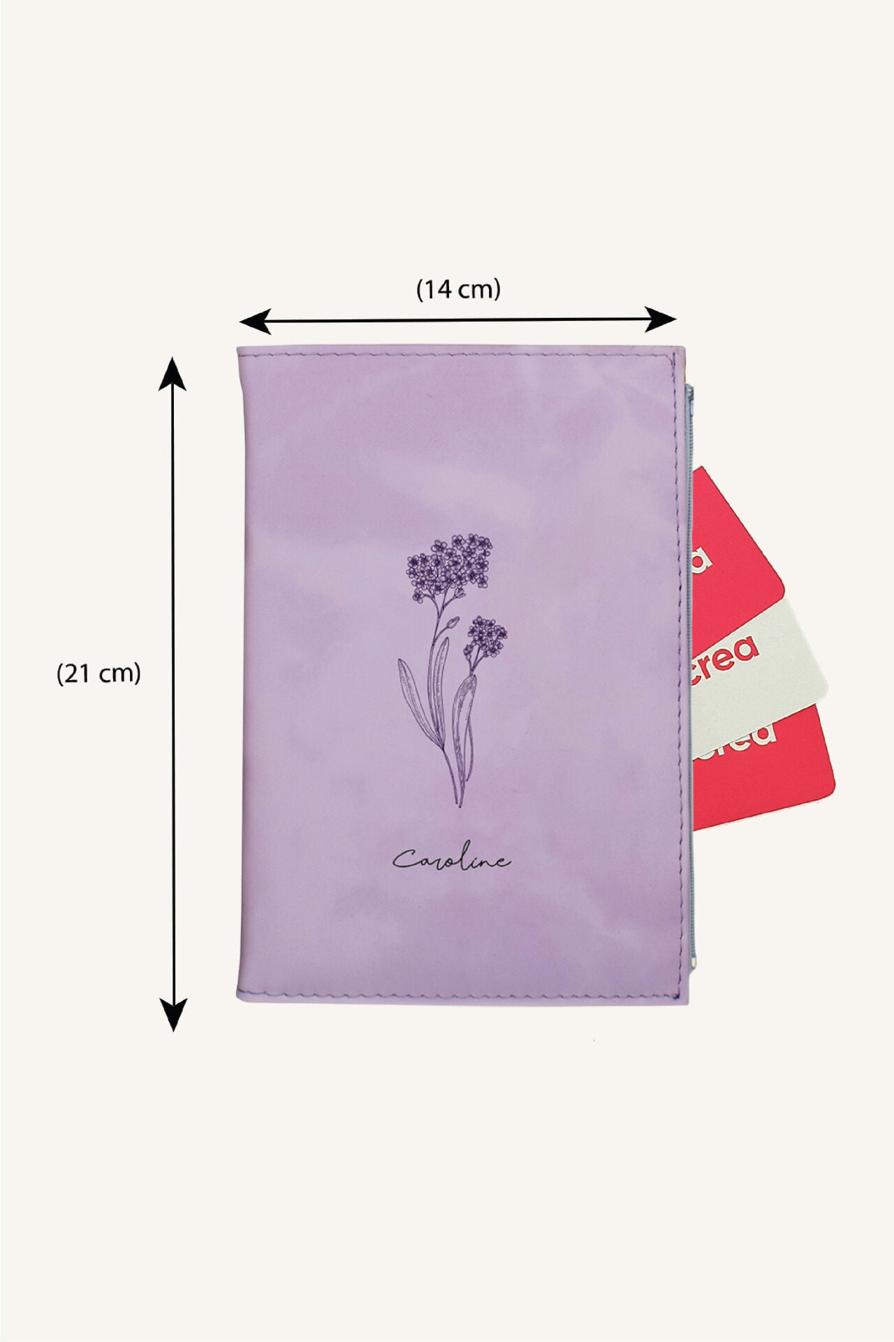 Kişiye Özel Kartlık Bölmeli Defter Cep Alanlı İsimli Baskılı Defter ve Kalem Seti Lila