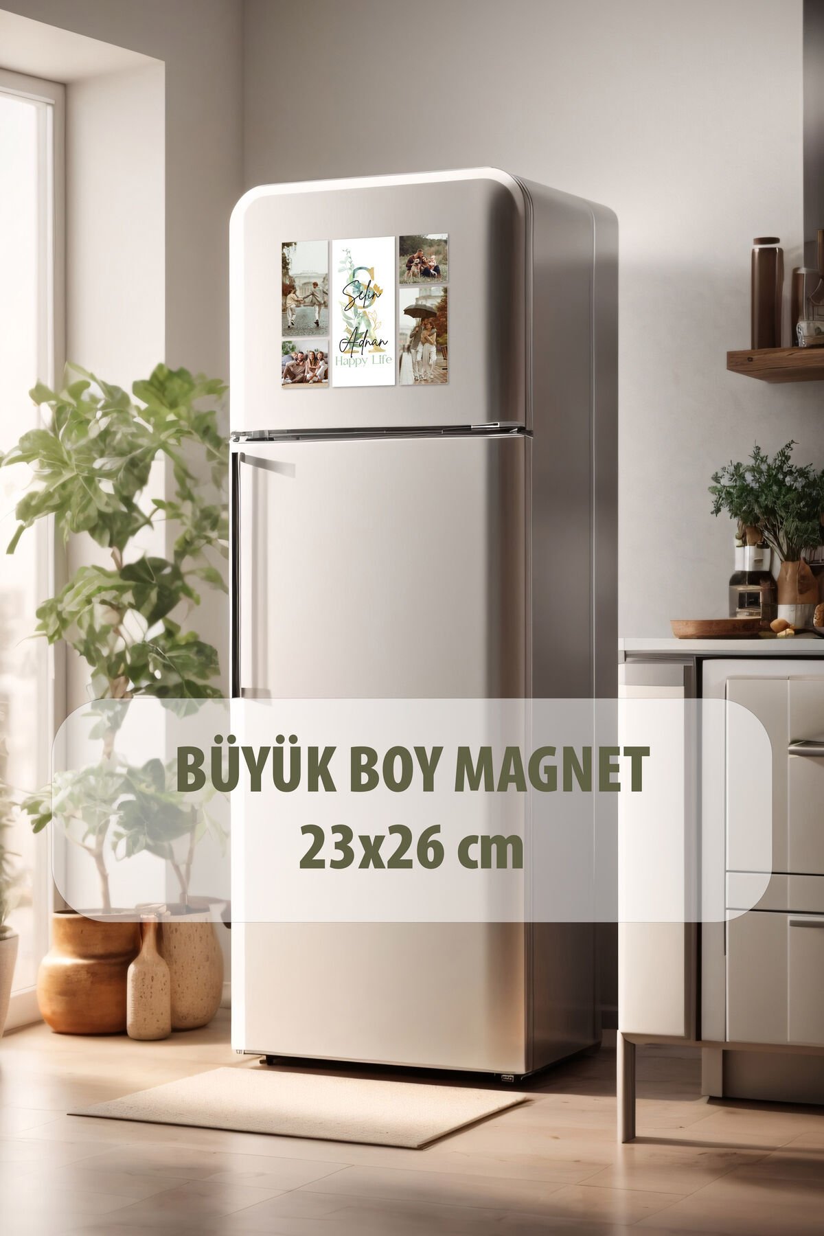 Kişiye Özel İsimli ve Fotoğraflı Dekota Magnet Dolap Süsü , 5 Parça Özelleştirilebilir Dolap Magnet