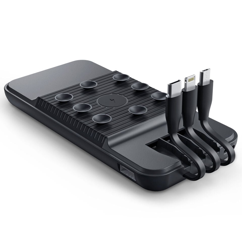 ÇİRİŞ 10.000 MAH SİYAH WIRELESS STANDLI POWERBANK