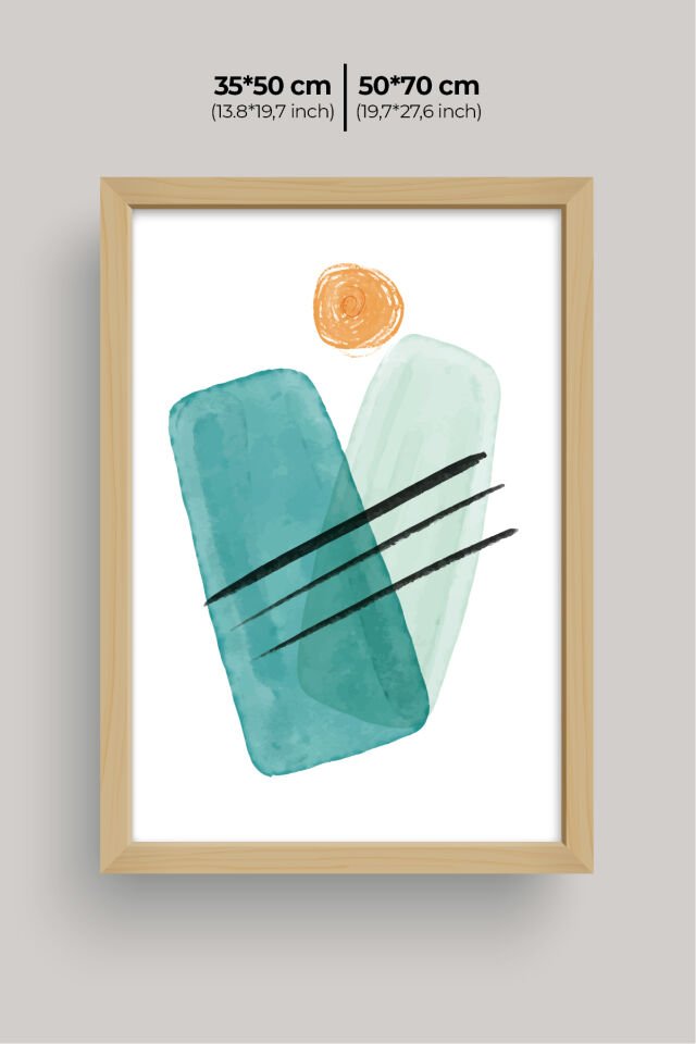 Dekoratif 3’lü  Ahşap Tablo Seti | UV Baskı Çerçeveli Duvar Tablosu V20 50x70 cm - Ahşap