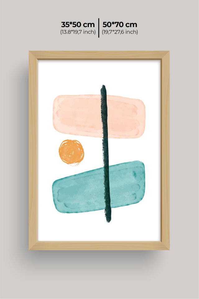 Dekoratif 3’lü  Ahşap Tablo Seti | UV Baskı Çerçeveli Duvar Tablosu V20 50x70 cm - Ahşap