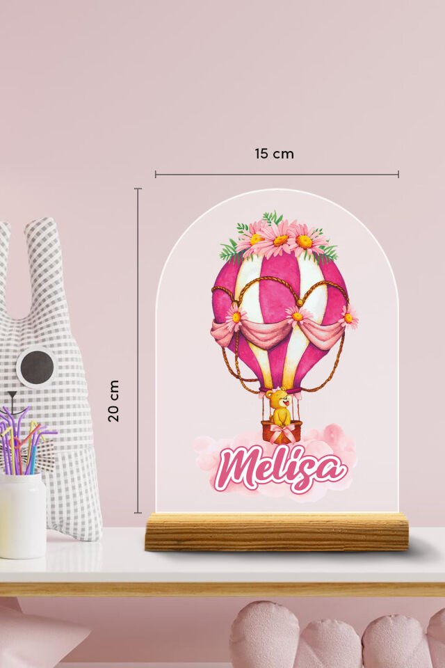 Kişiye Özel Uçan Balon Temalı 17 Parça Yenidoğan Bebek Seti - Kapı Süsü, Masa Süsü, Magnet