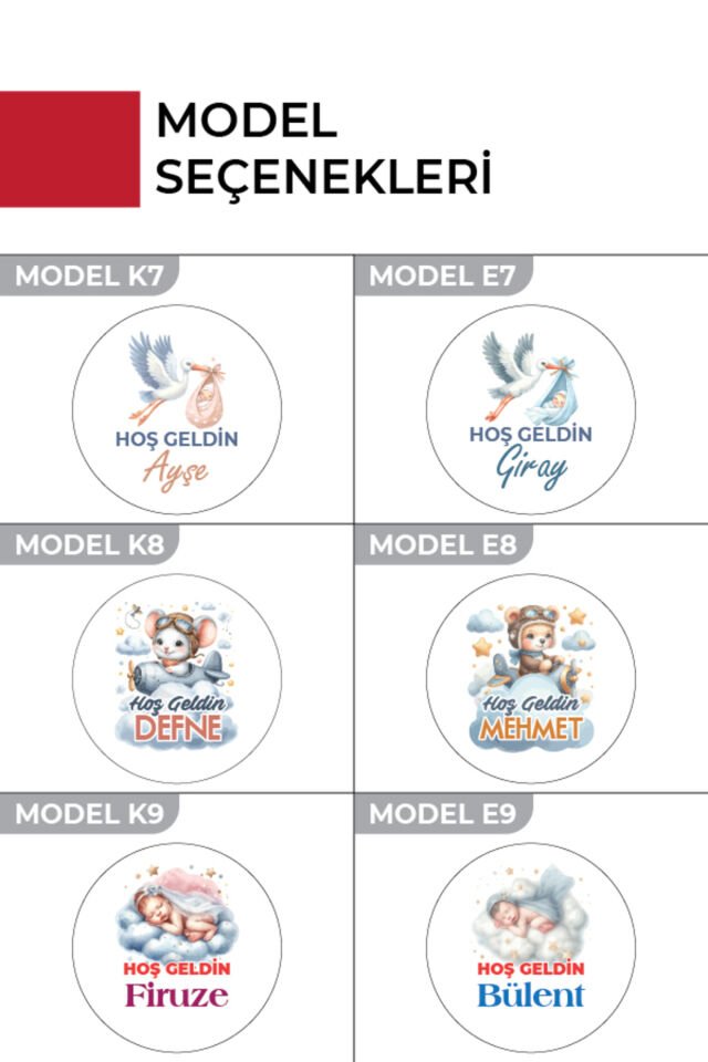 Kişiye Özel Yenidoğan Hoşgeldin Bebek Metal Kutu Seti | Kız & Erkek Modeller