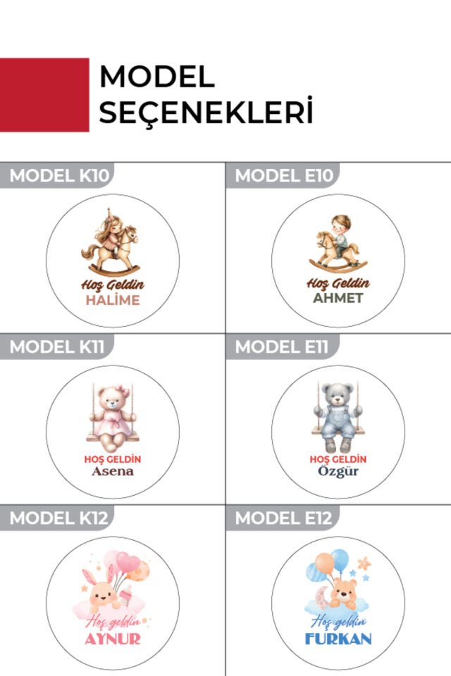 Kişiye Özel Yenidoğan Hoşgeldin Bebek Metal Kutu Seti | Kız & Erkek Modeller