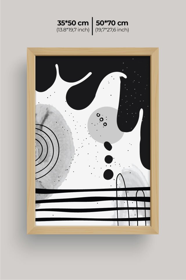 Dekoratif 3’lü  Ahşap Tablo Seti | UV Baskı Çerçeveli Duvar Tablosu V22 50x70 cm - Ahşap