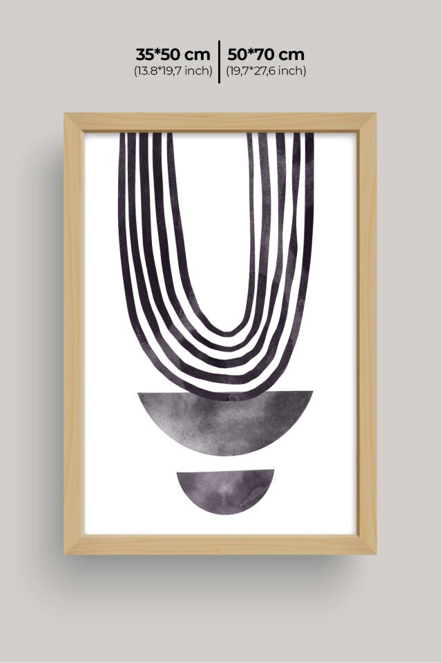 Dekoratif 3’lü  Ahşap Tablo Seti | UV Baskı Çerçeveli Duvar Tablosu V23 35x50 cm - Ahşap