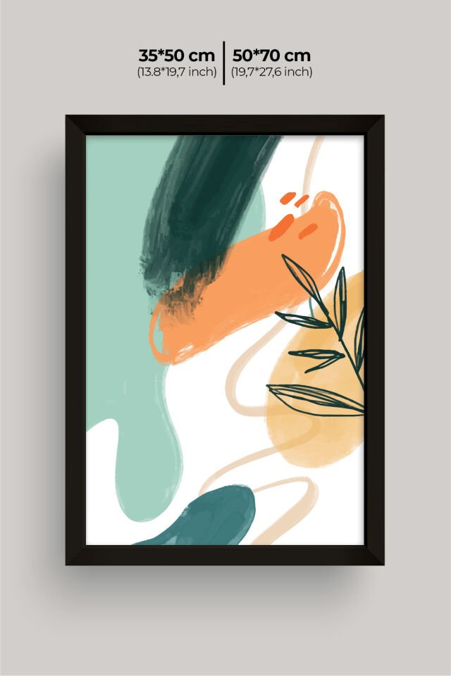 Dekoratif 3’lü Ahşap Tablo Seti | UV Baskı Çerçeveli Duvar Tablosu V26 35x50 cm - Siyah
