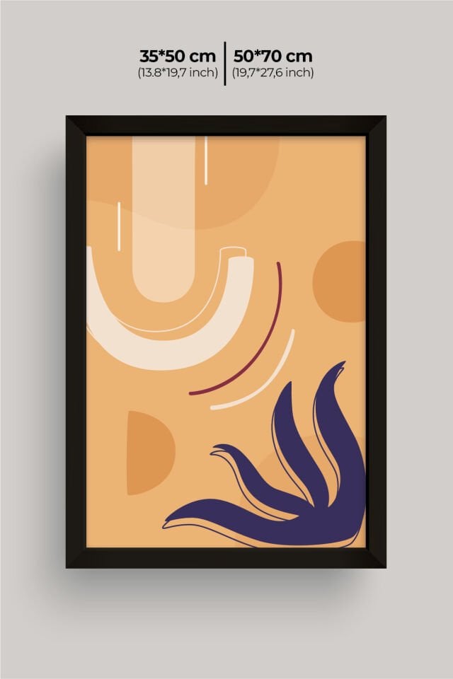Dekoratif 3’lü Ahşap Tablo Seti | UV Baskı Çerçeveli Duvar Tablosu V29 35x50 cm - Siyah
