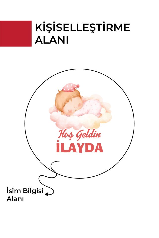Kişiye Özel Yenidoğan Hoşgeldin Bebek Metal Kutu Seti | Kız - (Model6) 100 Adet